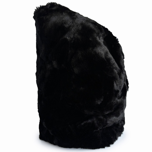 Vintage Norma Kamali OMO Black Faux Fur Sculptural Hat 1980s HTF main image 2